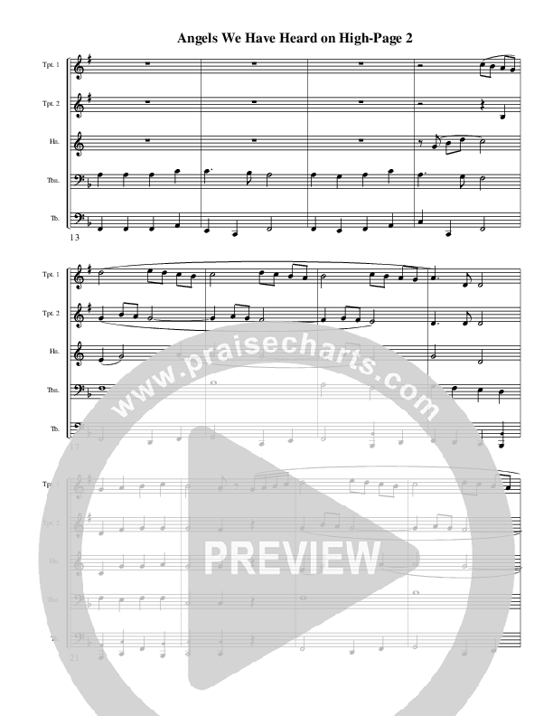 Angels We Have Heard On High (Instrumental) Conductor's Score (AnderKamp Music)