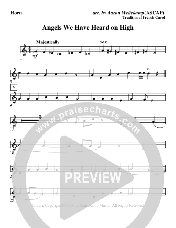 Angels We Have Heard On High (Instrumental) French Horn (AnderKamp Music)