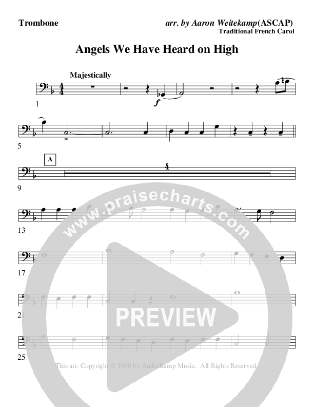Angels We Have Heard On High (Instrumental) Trombone (AnderKamp Music)