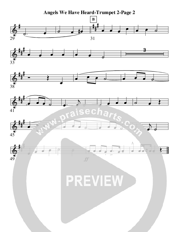 Angels We Have Heard On High (Instrumental) Trumpet 2 (AnderKamp Music)