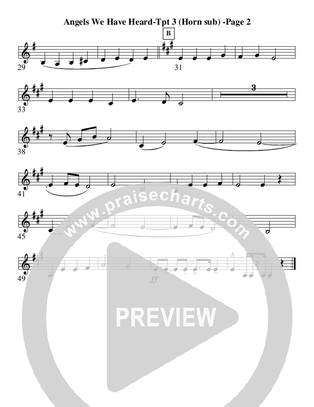 Angels We Have Heard On High (Instrumental) Trumpet 3 (AnderKamp Music)