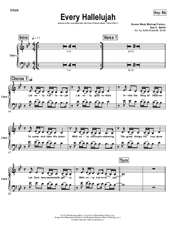 Every Hallelujah Choir Sheet (SATB) (Cross Church Worship / David McKinney)