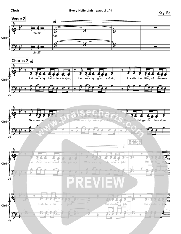 Every Hallelujah Choir Sheet (SATB) (Cross Church Worship / David McKinney)