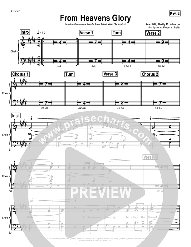 From Heavens Glory Choir Sheet (SATB) (Cross Church Worship / Jamie Joyce)