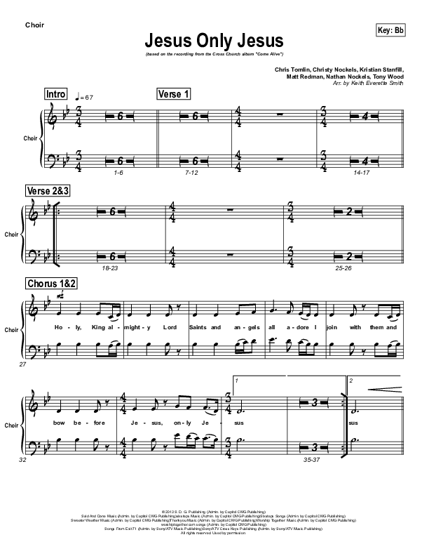 Jesus Only Jesus Choir Sheet (SATB) (Cross Church Worship / David McKinney)