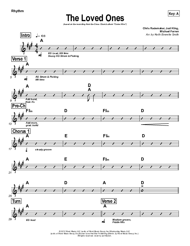 The Loved Ones Rhythm Chart (Cross Church Worship / Shane Schauer)