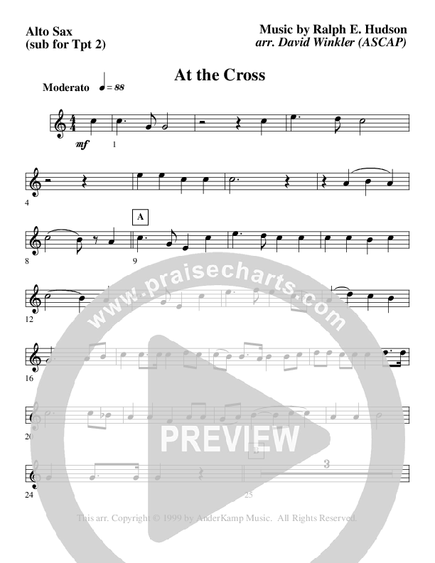 At The Cross (Instrumental) Alto Sax (AnderKamp Music)