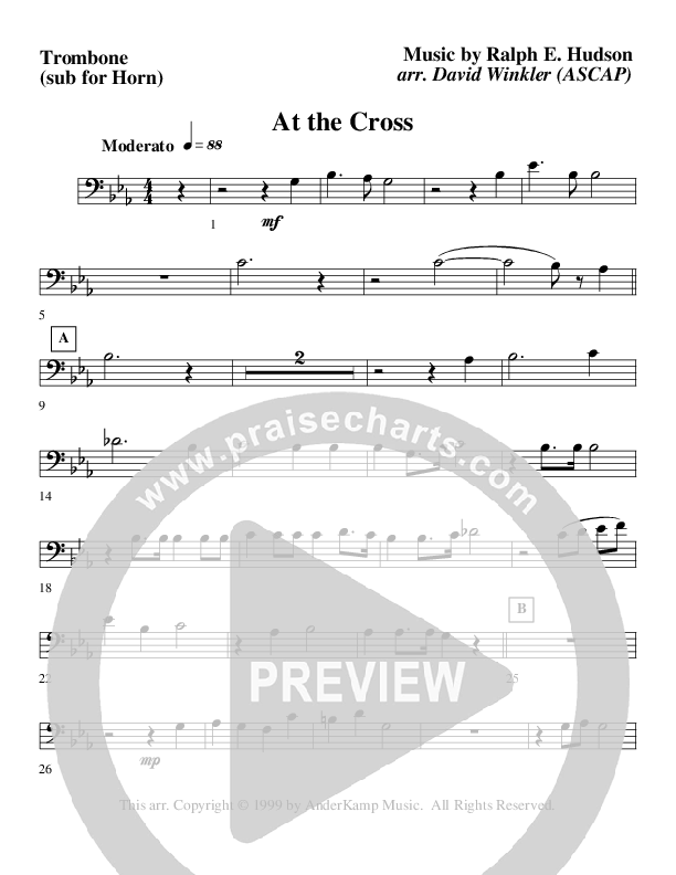 At The Cross (Instrumental) Substitute Parts (AnderKamp Music)