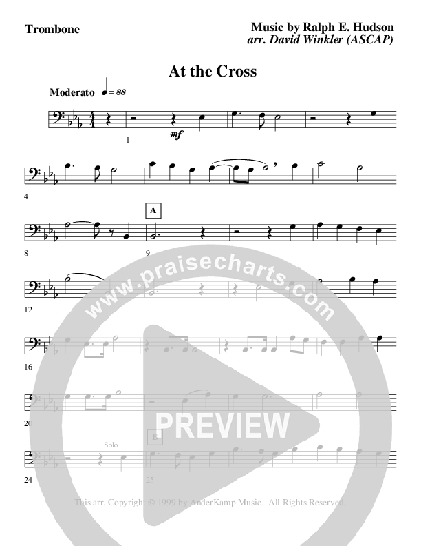 At The Cross (Instrumental) Trombone (AnderKamp Music)