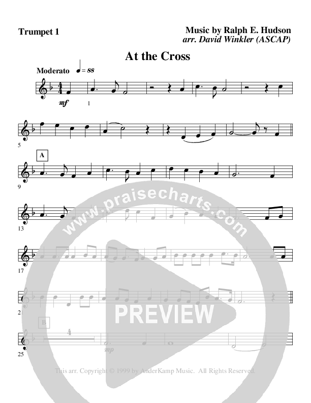 At The Cross (Instrumental) Trumpet 1 (AnderKamp Music)