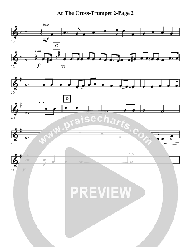 At The Cross (Instrumental) Trumpet 2 (AnderKamp Music)