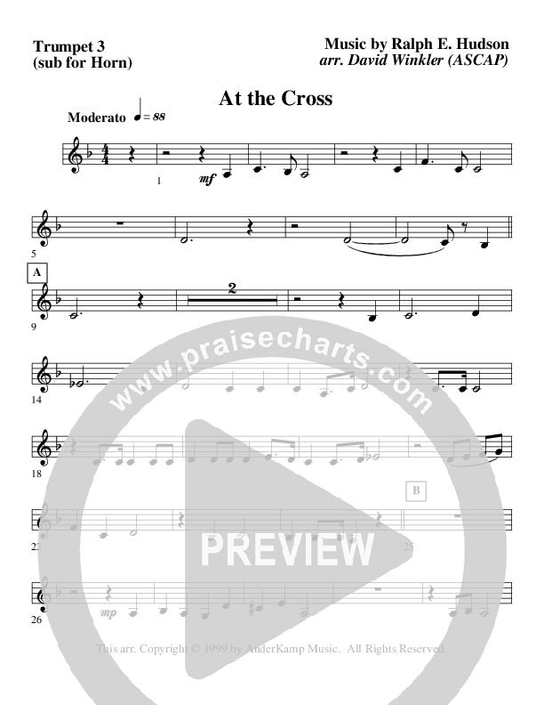 At The Cross (Instrumental) Trumpet 3 (AnderKamp Music)