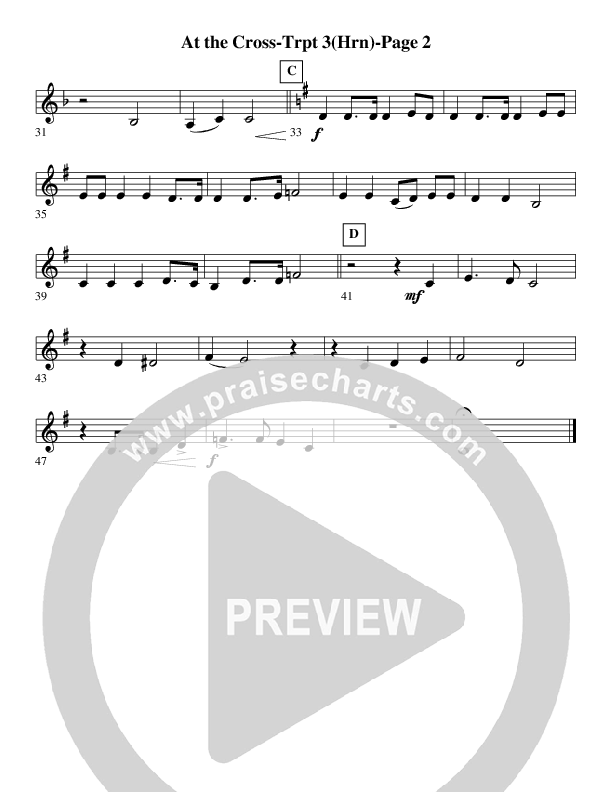 At The Cross (Instrumental) Trumpet 3 (AnderKamp Music)