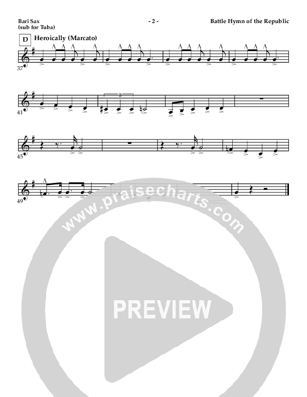 Battle Hymn Of The Republic Bari Sax (AnderKamp Music)