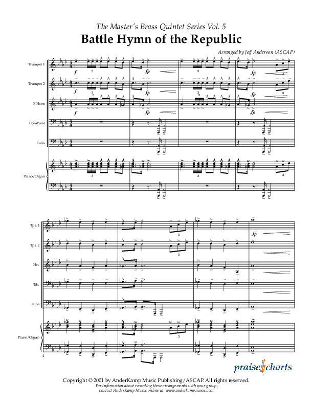 Battle Hymn Of The Republic Brass Quintet (AnderKamp Music)