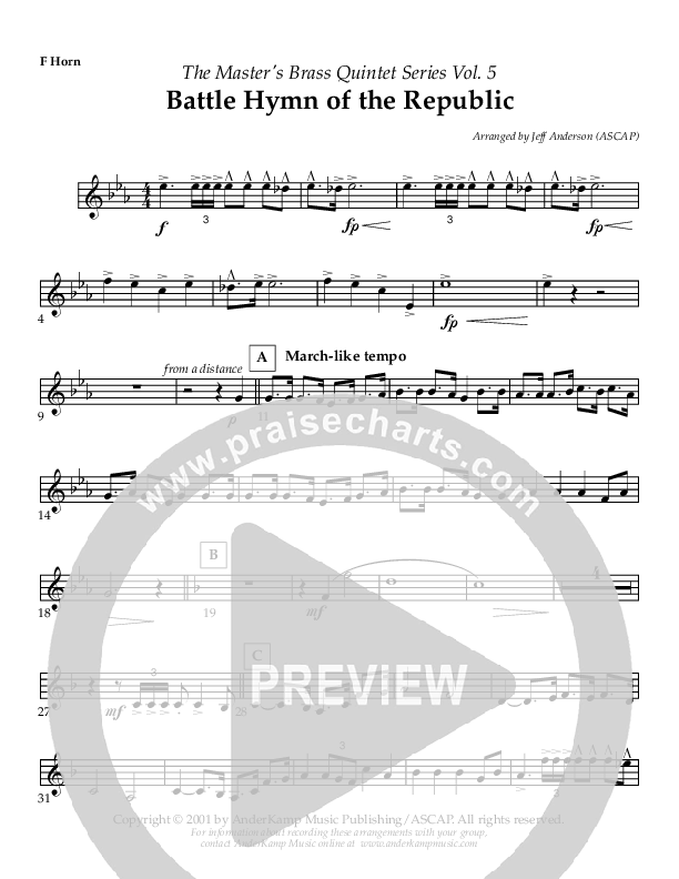 Battle Hymn Of The Republic French Horn (AnderKamp Music)