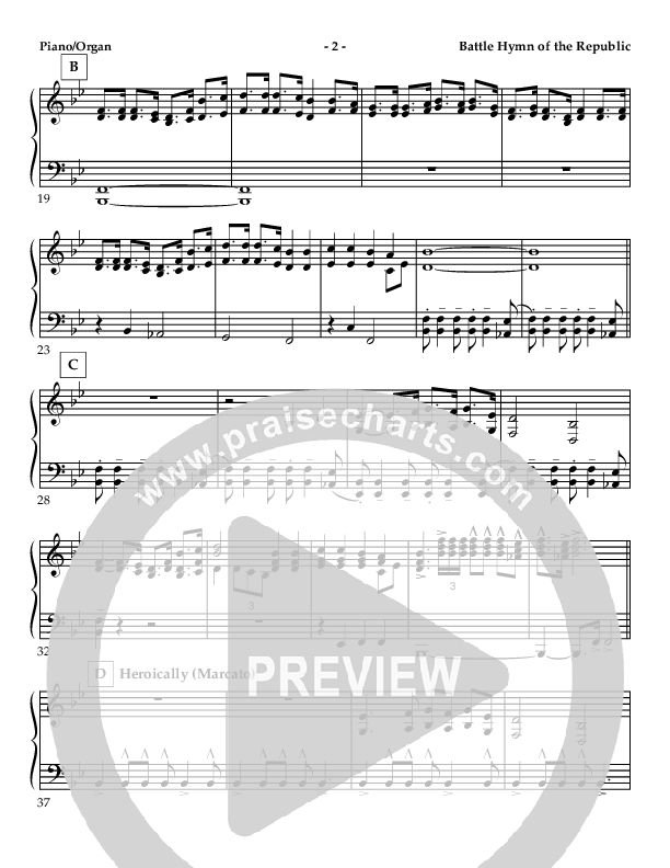 Battle Hymn Of The Republic Piano Sheet (AnderKamp Music)