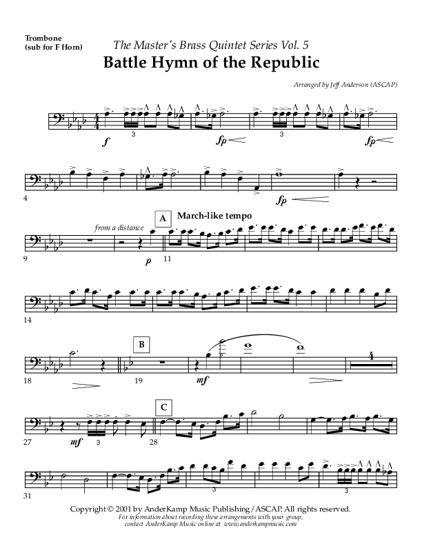 Battle Hymn Of The Republic Substitute Parts (AnderKamp Music)