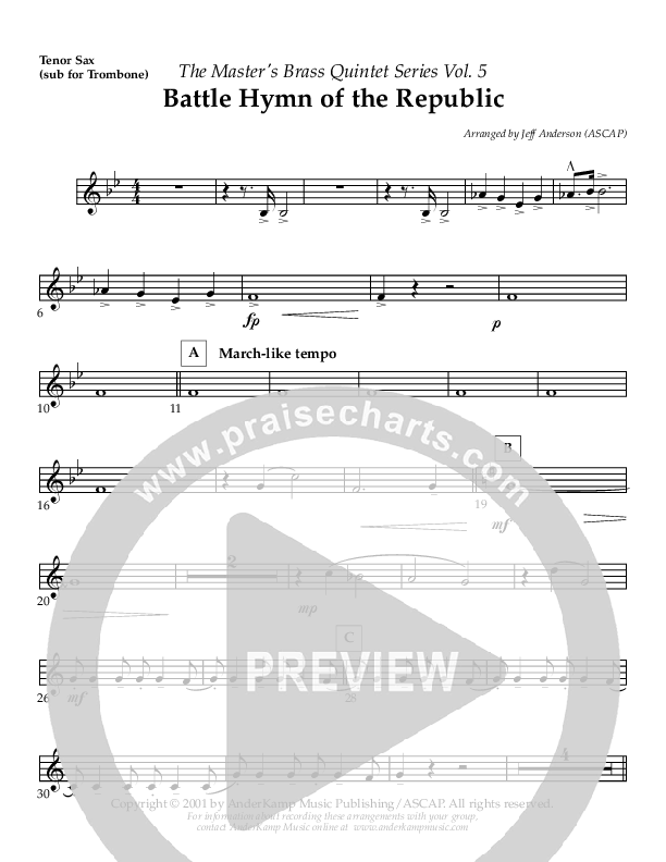 Battle Hymn Of The Republic Substitute Parts (AnderKamp Music)