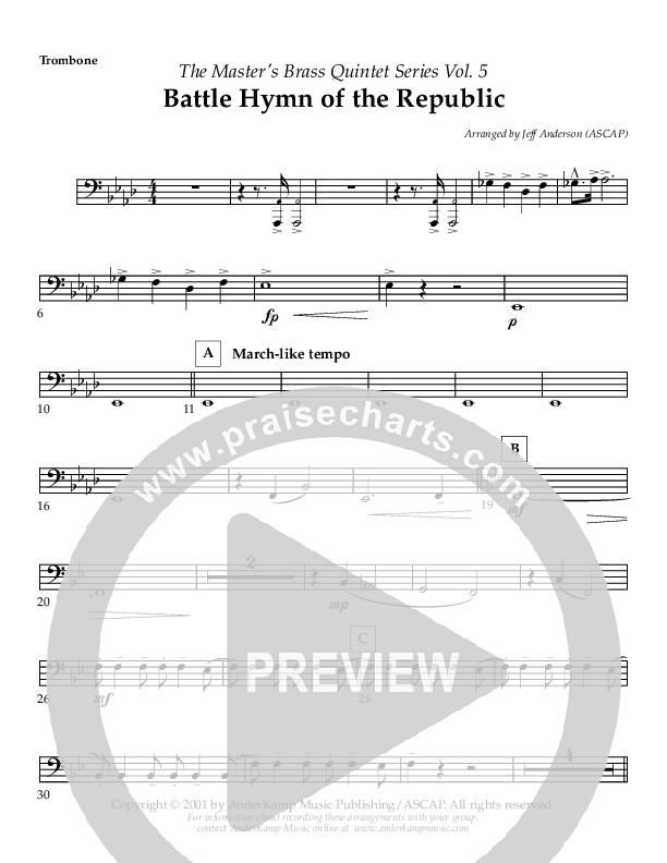 Battle Hymn Of The Republic Trombone (AnderKamp Music)