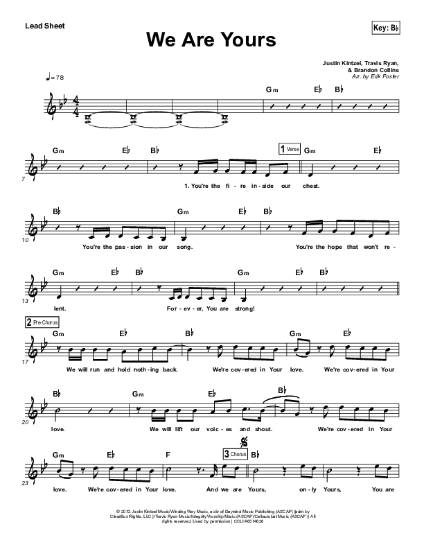 We Are Yours Lead Sheet (Vital Worship / Justin Kintzel)