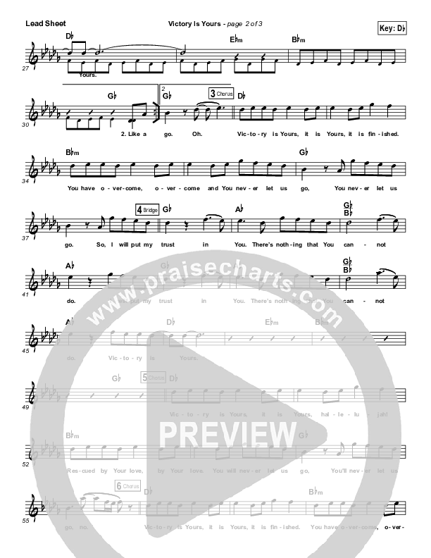 Victory Is Yours Lead Sheet (Vital Worship / Chris Lockwood)