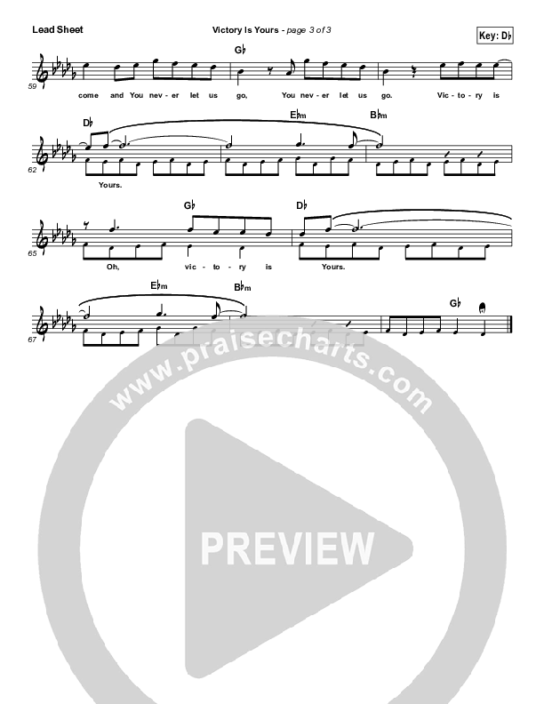Victory Is Yours Lead Sheet (Vital Worship / Chris Lockwood)