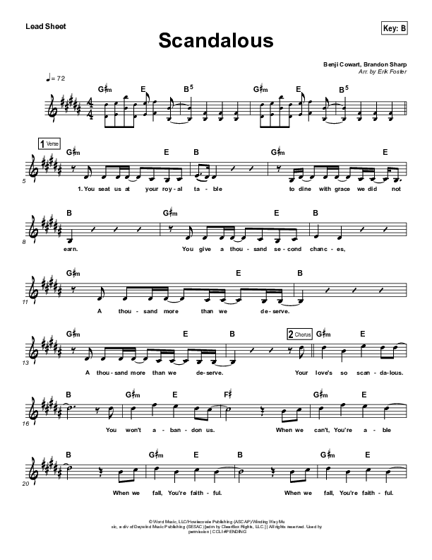 Scandalous Lead Sheet (Vital Worship / Benji Cowart)