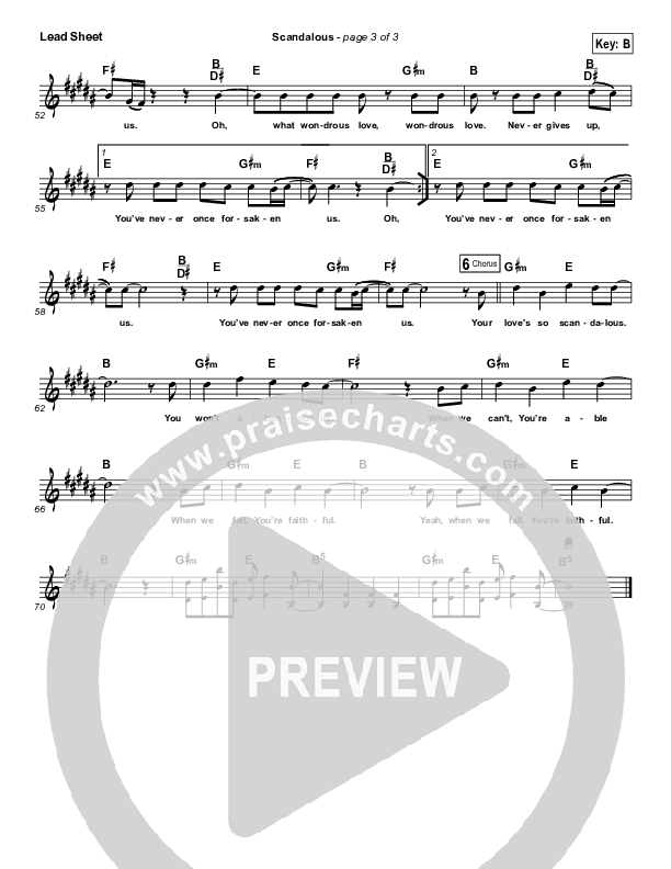 Scandalous Lead Sheet (Vital Worship / Benji Cowart)