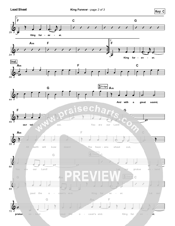 King Forever Lead Sheet (Vital Worship / For All Seasons)