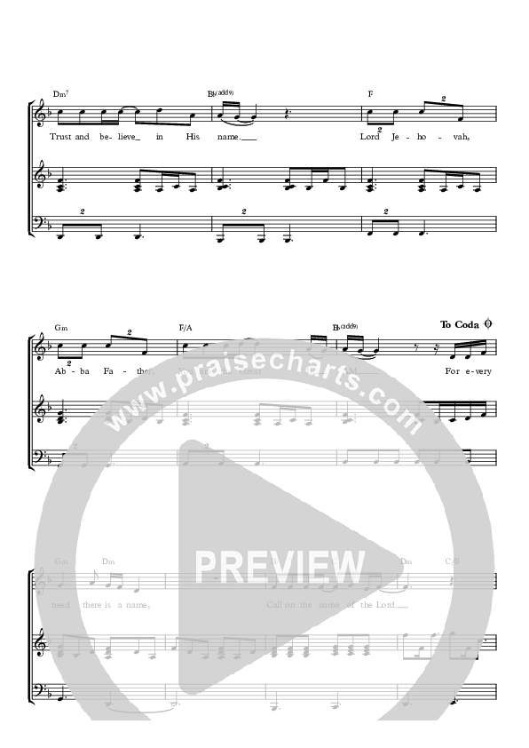 Call On The Name Piano/Vocal (SAT) (Paul Wilbur)