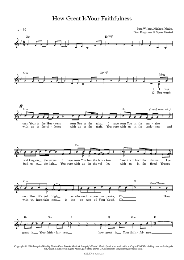 How Great Is Your Faithfulness Lead Sheet (Paul Wilbur)
