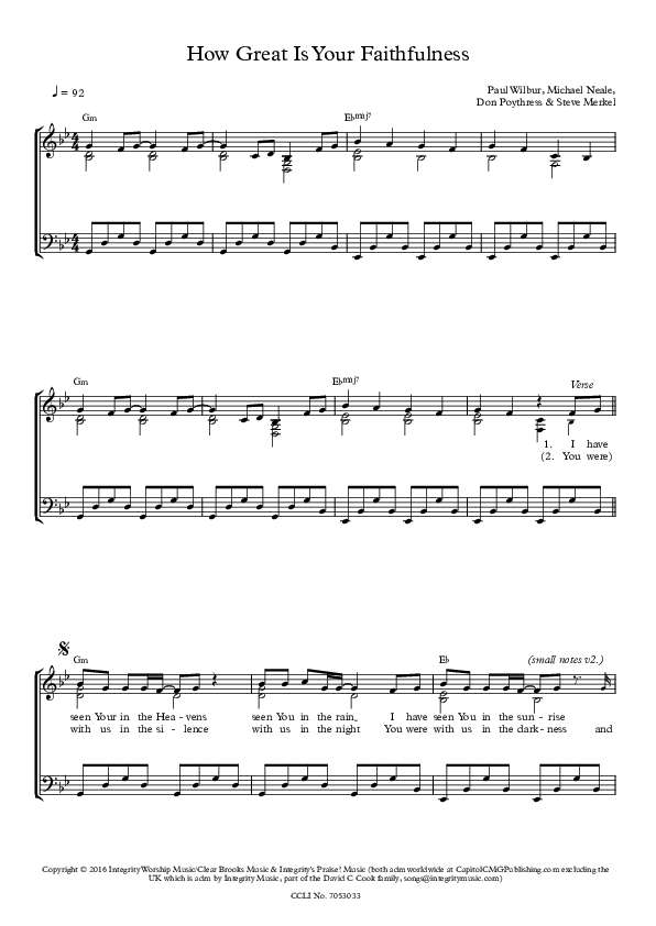 How Great Is Your Faithfulness Piano/Vocal (Paul Wilbur)