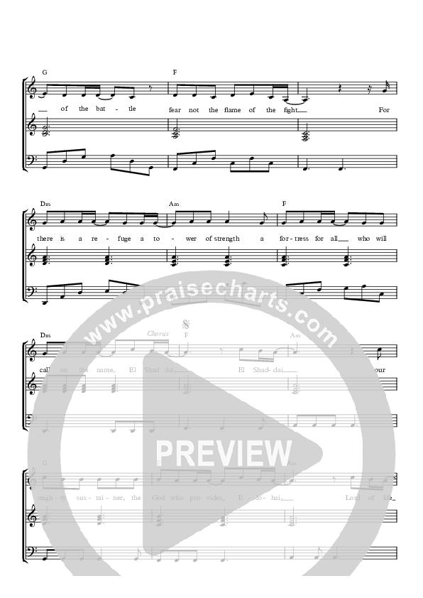 The Shadow Of El Shaddai Piano/Vocal (SAT) (Paul Wilbur)