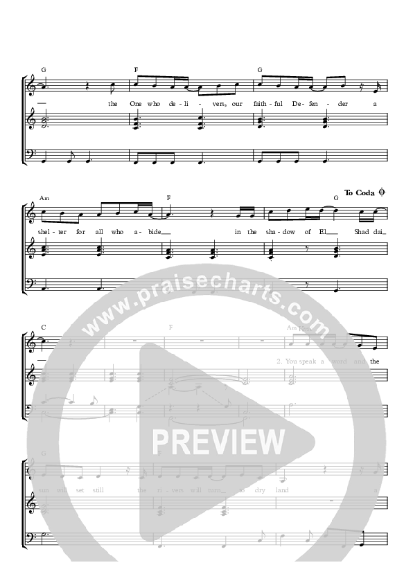 The Shadow Of El Shaddai Piano/Vocal (SAT) (Paul Wilbur)