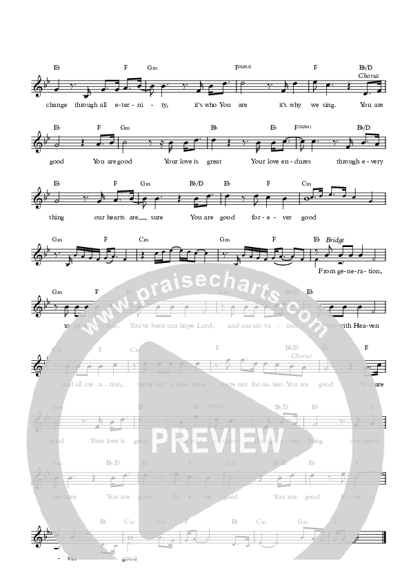 Forever Good Lead Sheet (Paul Wilbur)