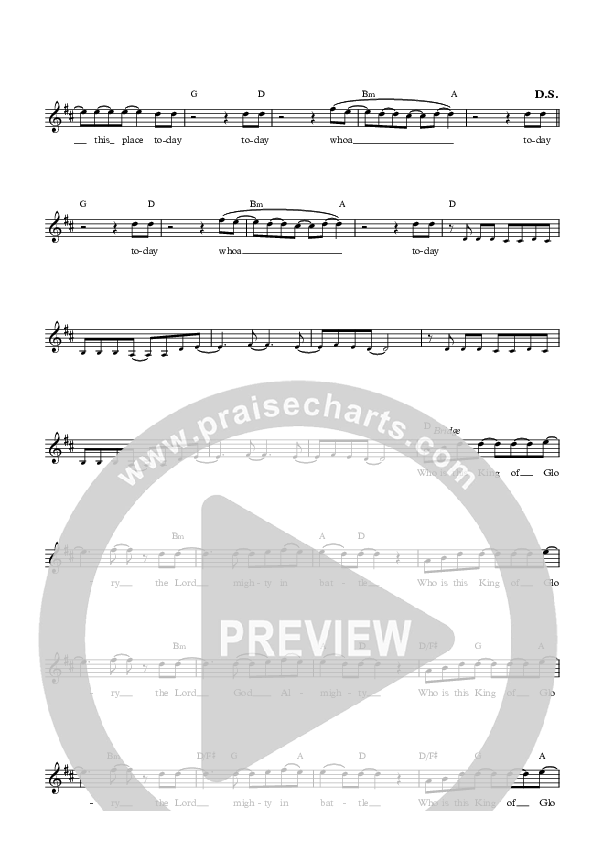 King Of Glory Lead Sheet (Paul Wilbur)