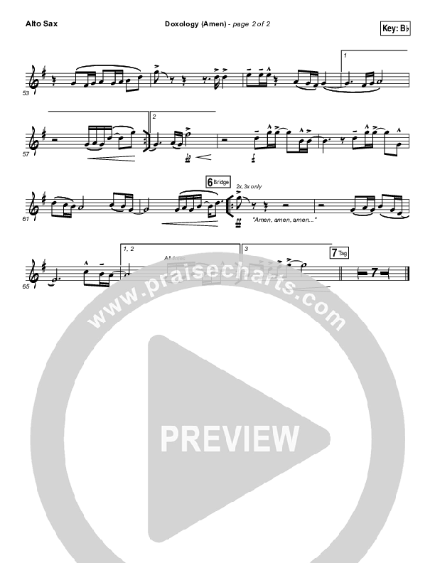 Doxology (Amen) Alto Sax (Phil Wickham)