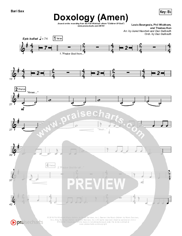 Doxology (Amen) Bari Sax (Phil Wickham)