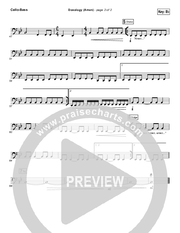 Doxology (Amen) Cello/Bass (Phil Wickham)