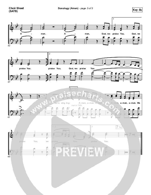 Doxology (Amen) Choir Vocals (SATB) (Phil Wickham)