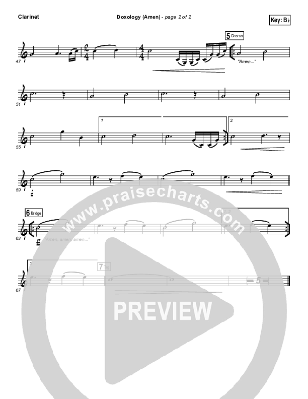 Doxology (Amen) Clarinet (Phil Wickham)
