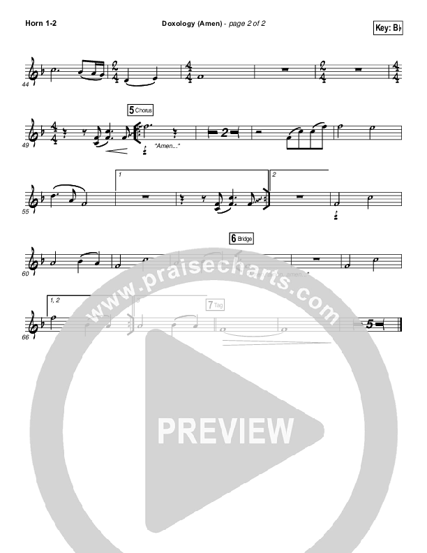 Doxology (Amen) French Horn 1/2 (Phil Wickham)