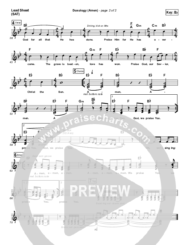 Doxology (Amen) Lead Sheet (SAT) (Phil Wickham)