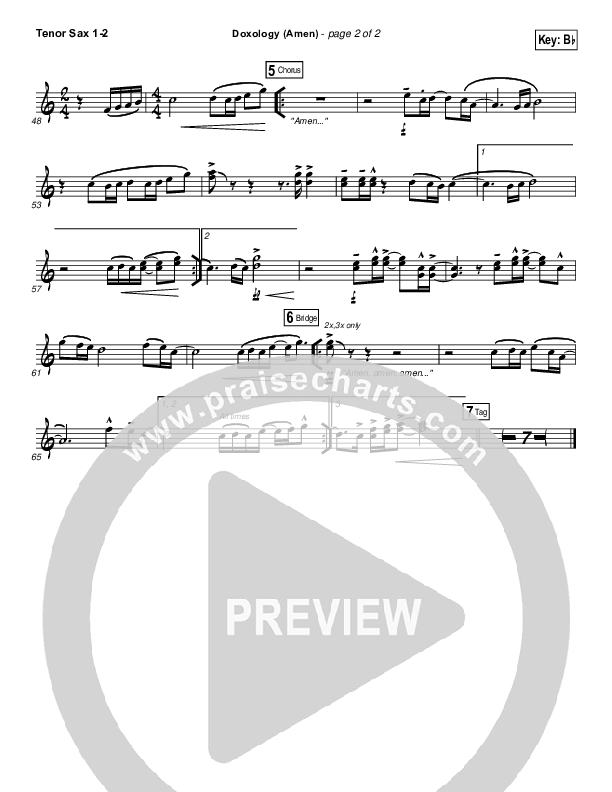 Doxology (Amen) Tenor Sax 1/2 (Phil Wickham)