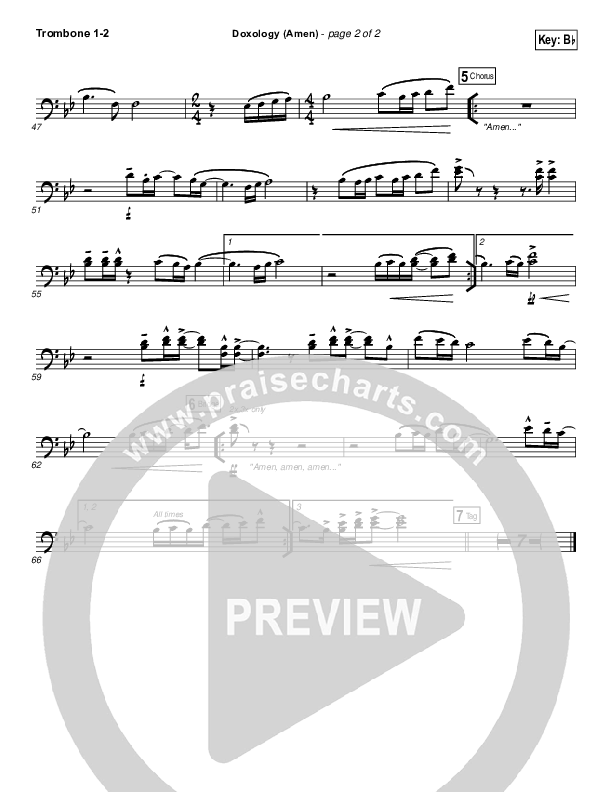 Doxology (Amen) Trombone 1/2 (Phil Wickham)