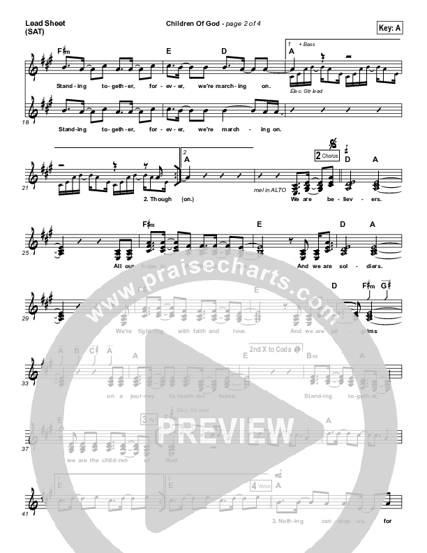 Children Of God Lead Sheet (Phil Wickham)