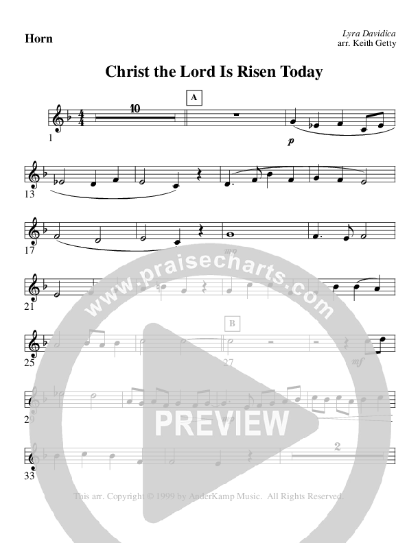 Christ The Lord Is Risen Today (Instrumental) French Horn (AnderKamp Music)