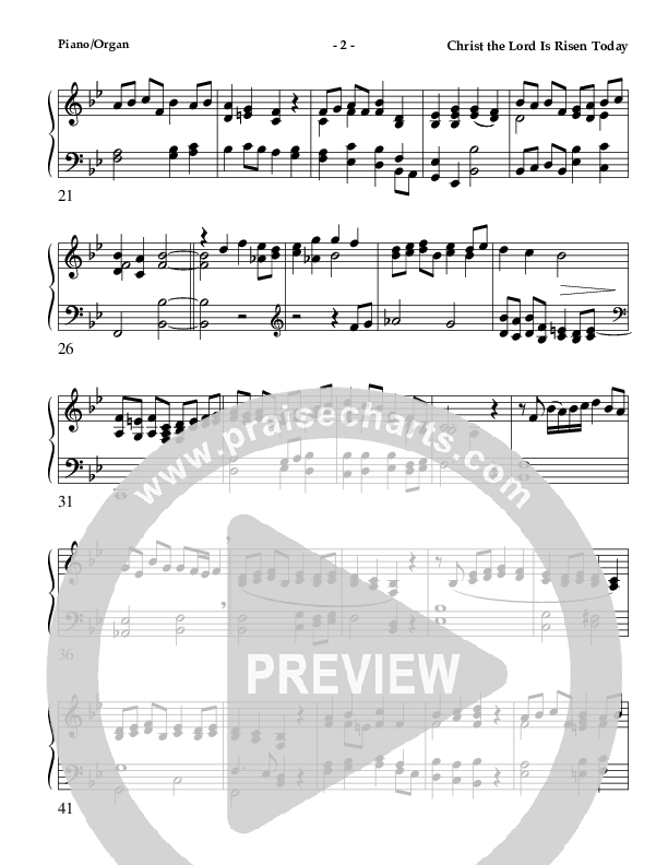 Christ The Lord Is Risen Today (Instrumental) Piano Sheet (AnderKamp Music)