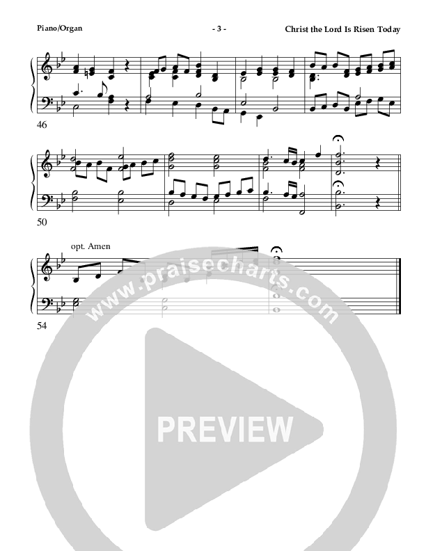 Christ The Lord Is Risen Today (Instrumental) Piano Sheet (AnderKamp Music)